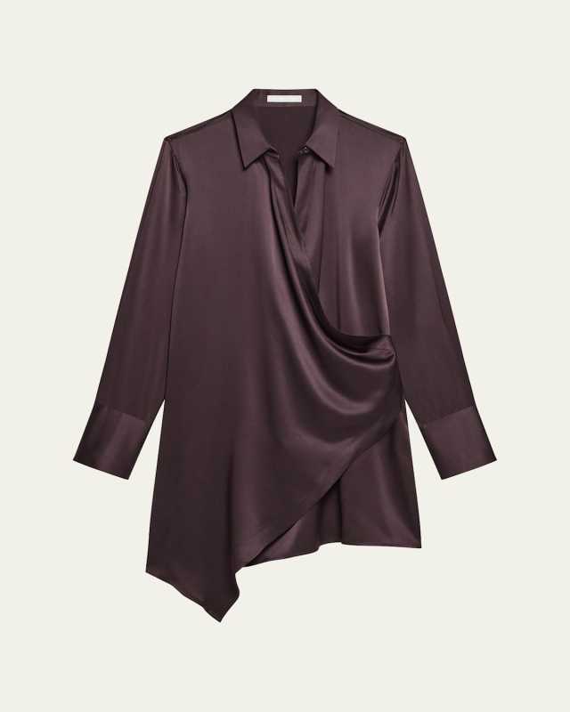 Silk Wrap Shirtdress